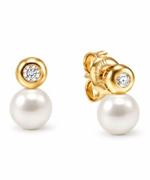 Kolczyki Nomination Italy Pearls Loop z perłą typu shell srebrne pozłacane kropka.jpg